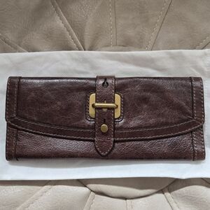 Fossil Fifty Four Brown Leather Wallet/Clutch